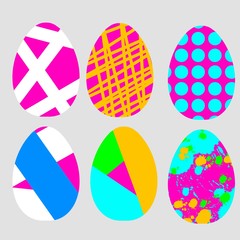 set of colorful easter eggs