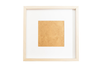 Square white empty photo frame, isolated