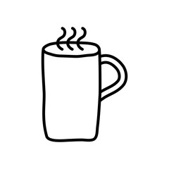 hot coffee mug icon, line style