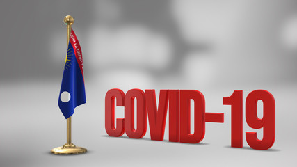 Falcon Venezuela realistic 3D flag and Covid-19 illustration.
