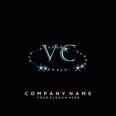 Initial Letter VC Logo With circle Template Vector