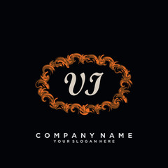 Initial Letter VI Logo With circle Template Vector