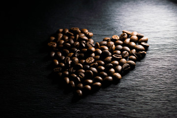 Heart shaped coffee beans