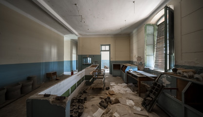 interior of an old building