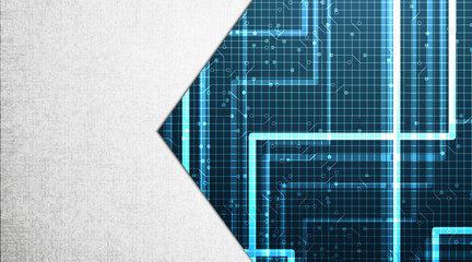 Technology Circuit Microchip on White Background,Hi-tech Digital and security Concept design,Free Space For text in put,Vector illustration.