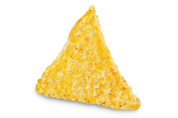 Corn chips on a white isolated background