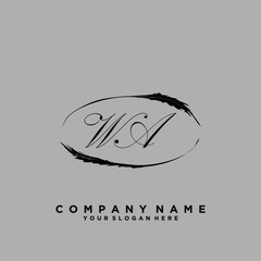 Initial Letter WA Logo With circle Template Vector