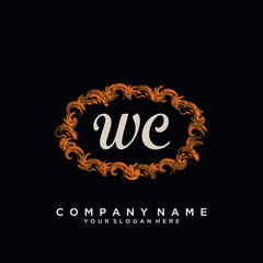 Initial Letter WC Logo With circle Template Vector