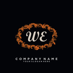 Initial Letter WE Logo With circle Template Vector