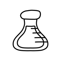 chemical flask icon, line style