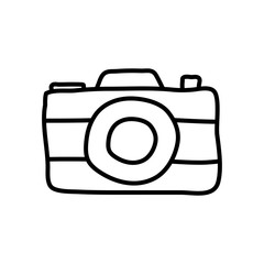 photographic camera icon, line style
