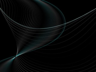 Abstract illustration of crossed waves in dark background