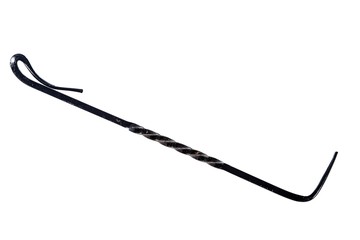 iron poker for a fireplace or barbecue on a white background