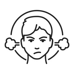 Self control black line icon. Ability to regulate one's emotions, thoughts, and behavior in the face of temptations. Pictogram for web page, mobile app. UI UX GUI design element. Editable stroke.