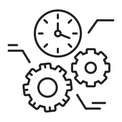 Time management black line icon. Process of planning and exercising conscious control of time spent on specific activities. Pictogram for web page, mobile app, promo. Editable stroke.