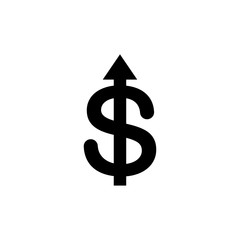 Money up arrow sign. Business vector  illustration isolated on white