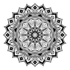 Black and white Mandala Vector
