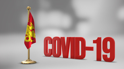 Wessex realistic 3D flag and Covid-19 illustration.