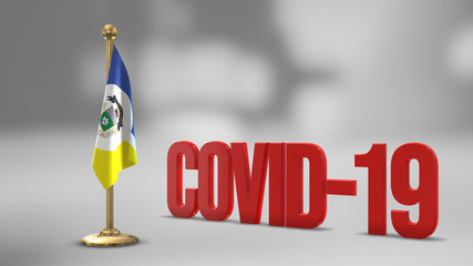 Winnipeg realistic 3D flag and Covid-19 illustration.