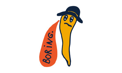 Illustration of a fabulous earthworm expressing its thoughts. color illustration