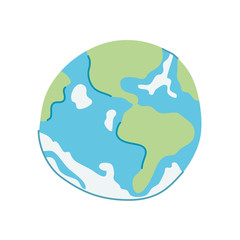 earth planet icon, flat style
