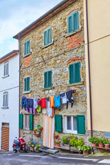 Fototapeta na wymiar Panoramic view of the old town of Arezzo, Tuscany, Italy.