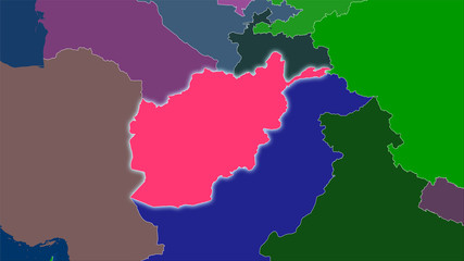 Afghanistan, administrative divisions - light glow