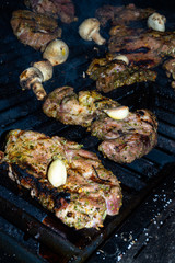 Pork barbecue on outdoor party