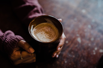 Cup of coffee in hand