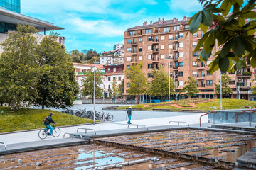San Sebastian, Gipuzkoa / Spain »; April 30, 2020: Social distance, empty parks in the city of San Sebatian