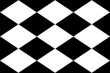 Schwarze und weiße symmetrische Rauten.