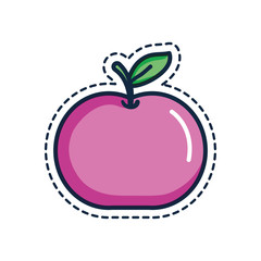 patches concept, apple fruit icon, line color style