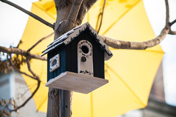 Beautiful birdhouse on a tree