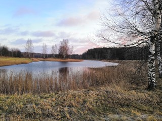 autumn landscape with river
