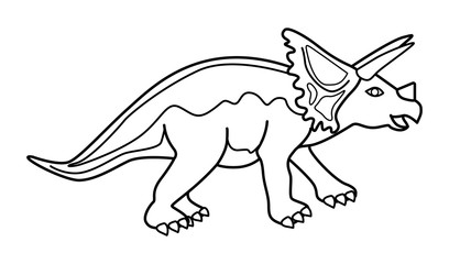 Coloring book. Illustration of Cartoon dinosaur - Coloring book. Triceratops