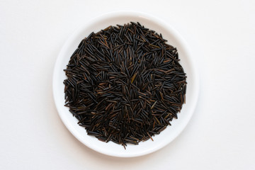Uncooked Wild Rice in a Bowl