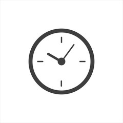 Clock icon on a white background, vector illustration
