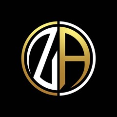 ZA initials circle logo monogram designs modern templates luxurious . - obrazy, fototapety, plakaty