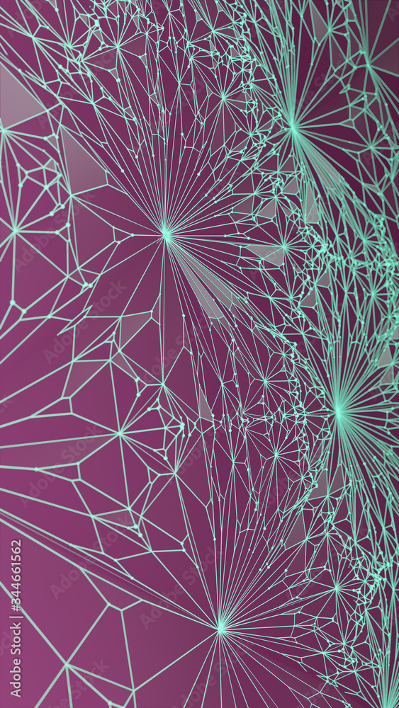 Poster abstract modern colored wire background. graphic art design. 3d rendering