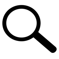 magnifying glass black and white icon symbol