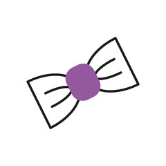 bow tie icon, half line half color style