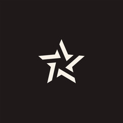 Stylized linear shape star logo design template