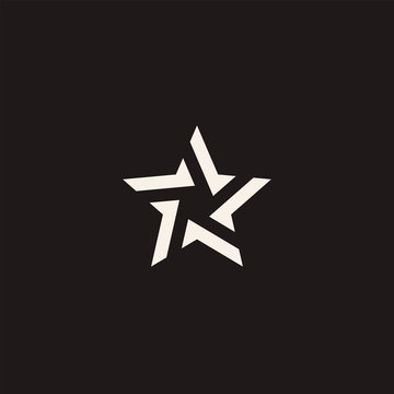 Stylized linear shape star logo design template