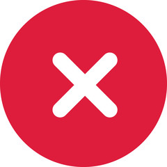 Obraz premium cancel unsuccess red icon flat vector