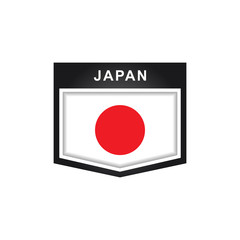 Flag of japan label