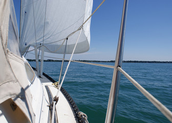 Sail boat side step starboard