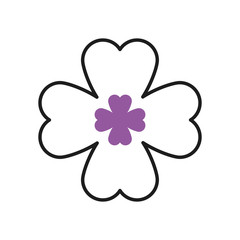 clover icon, half line half color style