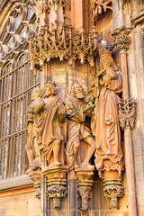facade detail of the Strasbourg Cathedral, Strasbourg, France