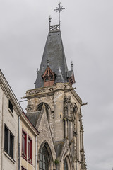 Fototapeta na wymiar Fragment of Amiens Church of Saint-Leu. Built in 1481, church of Saint Leu is one of the twelve ancient parishes of Amiens. Dedicated to Saint Leu, Bishop of Sens. Amiens, Somme, Picardie, France.