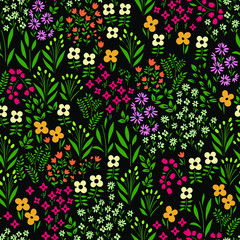 multi color ditsy floral - seamless background - 344671755